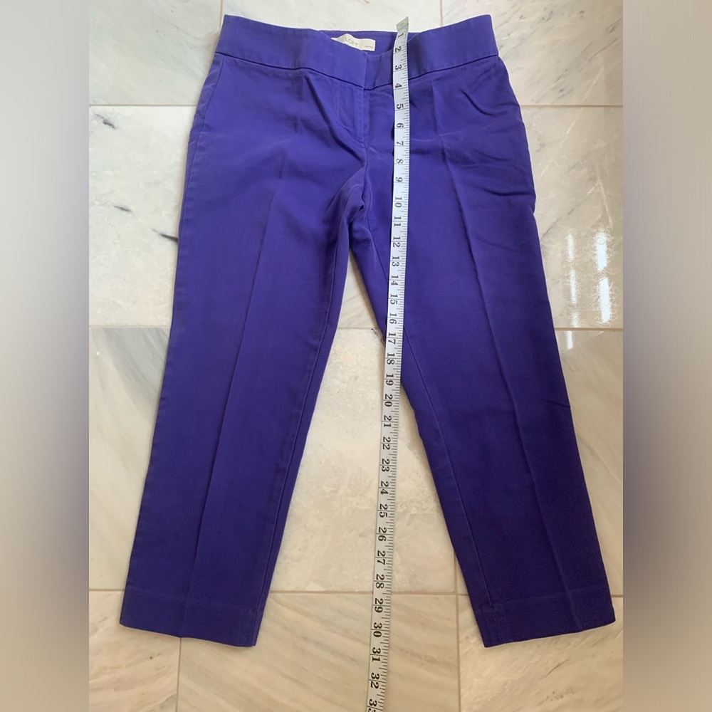 TAYLOR LOFT Marisa Blue Cotton Cropped Marisa Casual Pants Size 4 Petites - Picture 2 of 6